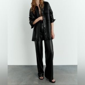 ZARA FULL LENGTH FAUX LEATHER PANTS